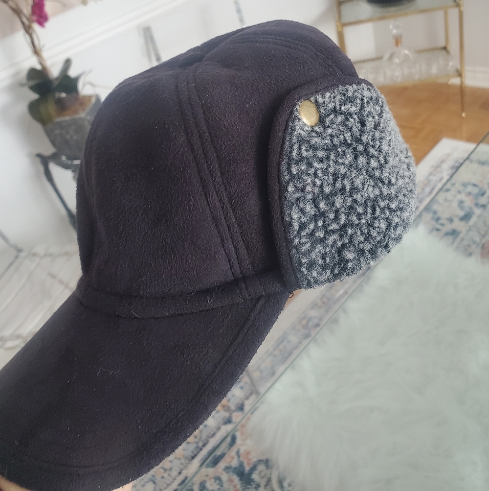 Shearling Sheepskin Suede Trapper Hat Cap Unisex